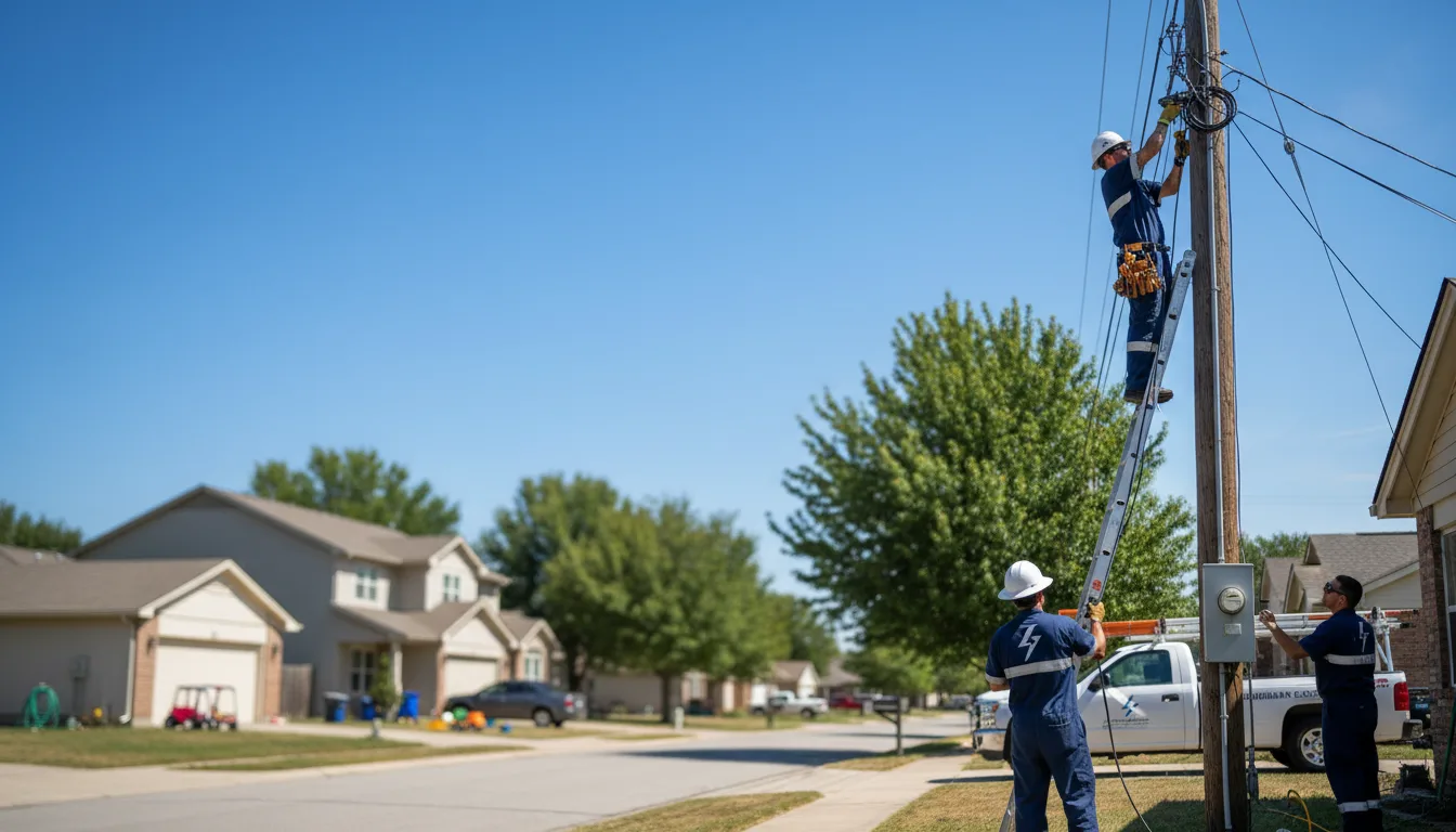 Residential electrician providing installation services in Countyline, OK